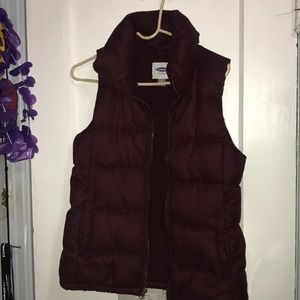 Old Navy Maroon Puffer Vest